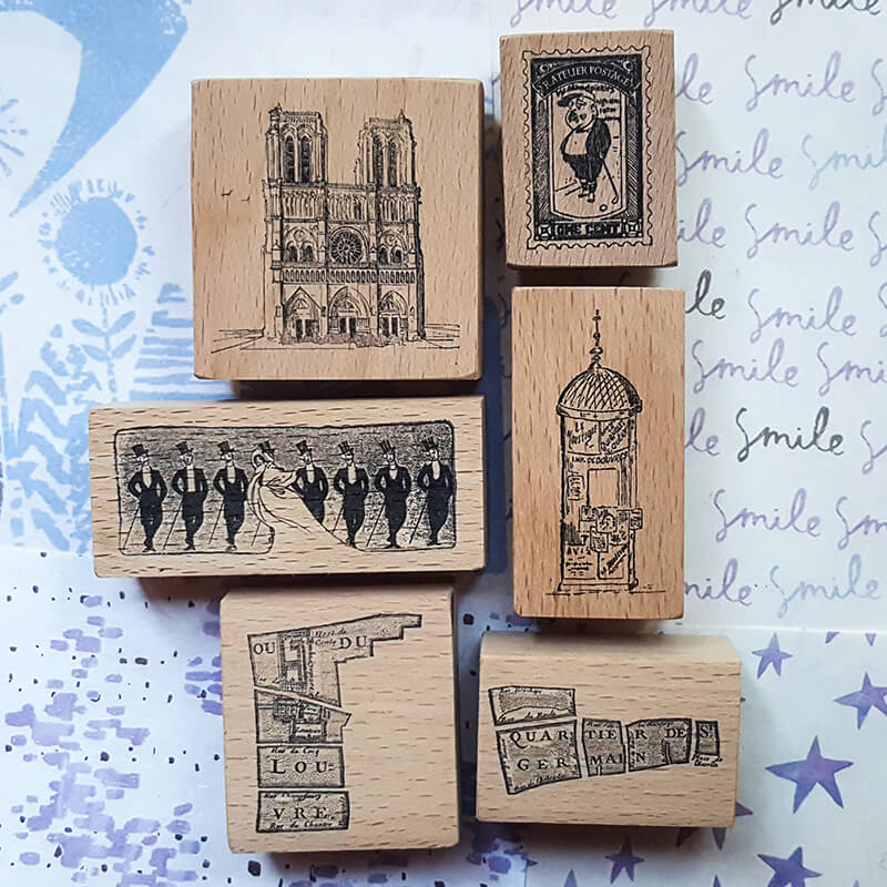 Drawn to Paris Scrapbooking Wooden Stamps