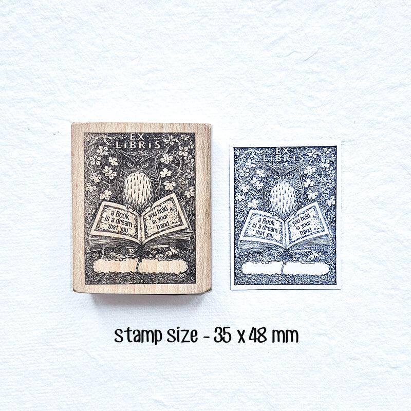 Tropical Birds Ferns Nature Bookplate Scrapbooking Wooden Stamp