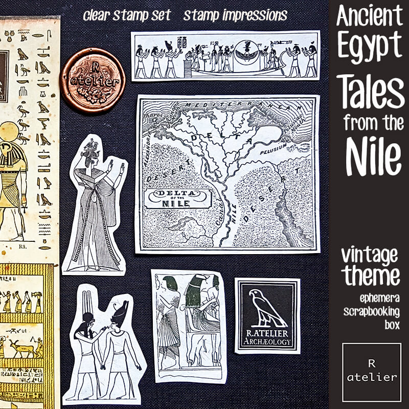 Tales from the Nile Ancient Egypt Ephemera Junk Journal Scrapbooking Box