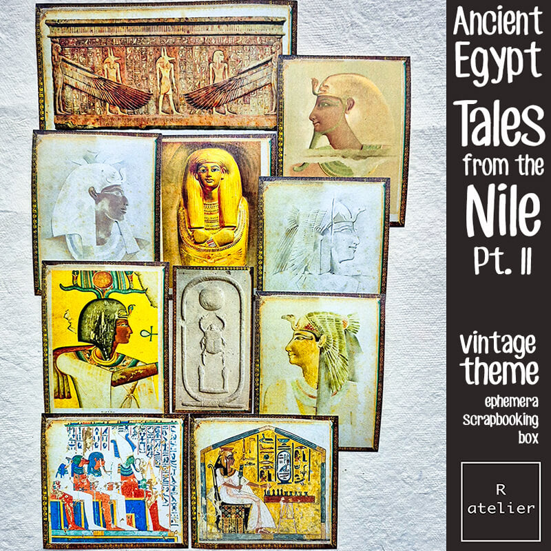 Ancient Egypt Tales from the Nile (2) Ephemera Junk Journal Scrapbooking Box