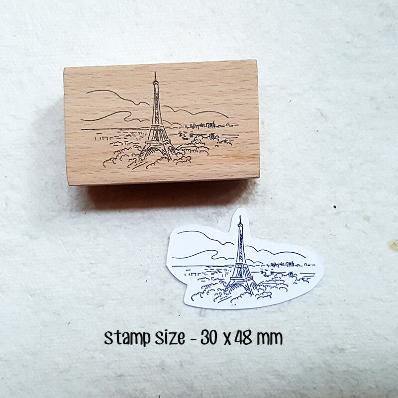 Travelogue City Landmarks Scrapbooking Wooden Stamp