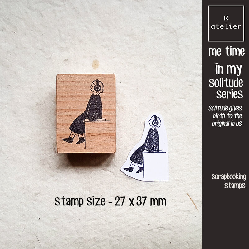 Me Time Self-Care Scrapbooking Wooden Stamp