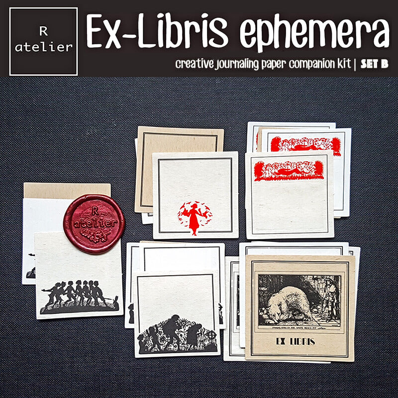 Ex Libris Scrapbooking Paper Ephemera Kit (Metal Tin Box)