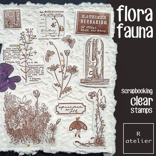 Flora & Fauna Scrapbooking Clear Stamps (R.atelier Exclusive)