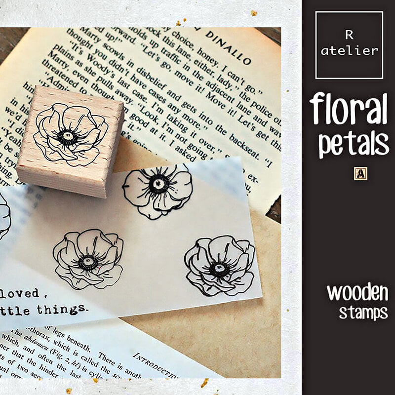 floral petals Scrapbooking Wooden Stamps
