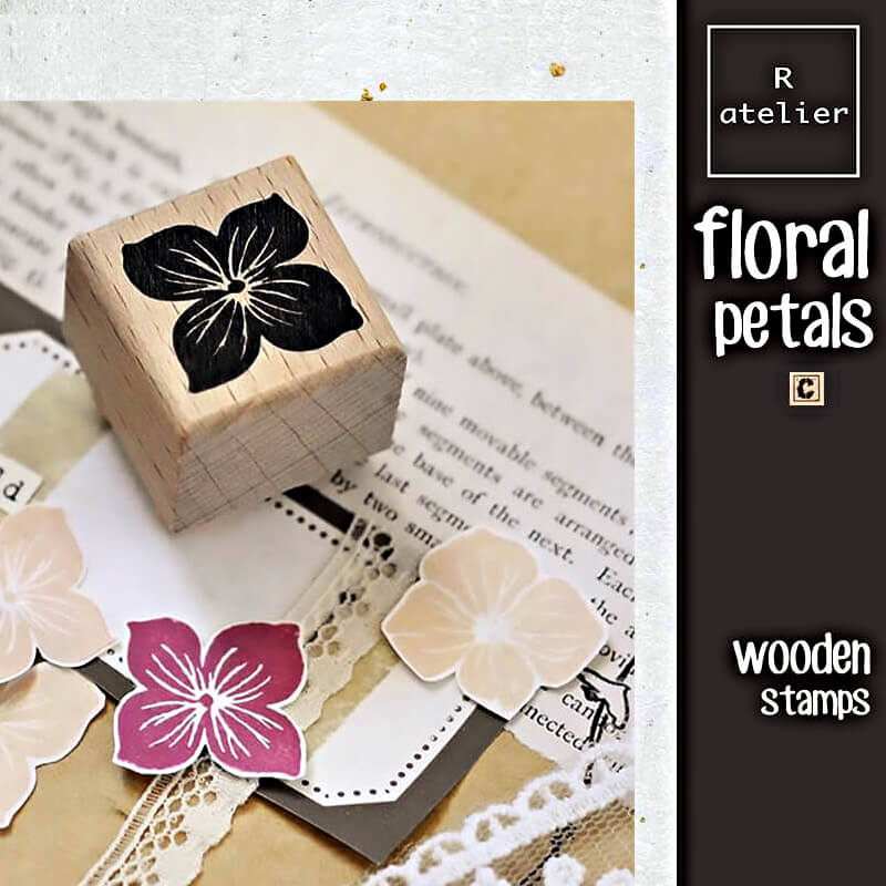 floral petals Scrapbooking Wooden Stamps