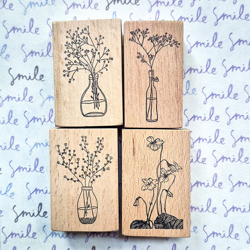 Flower Bouquet Floral Arrangement Scrapbooking Wooden Stamp