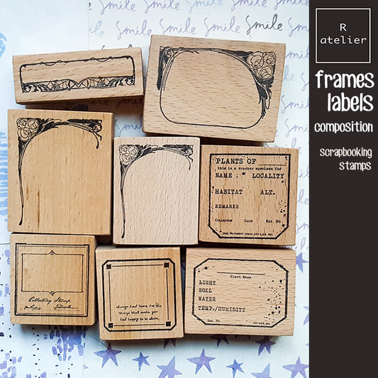 Frames Labels Borders Scrapbooking Wooden Stamps