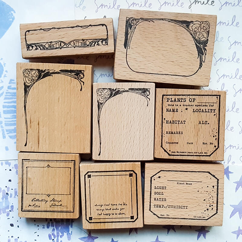 Frames Labels Borders Scrapbooking Wooden Stamps