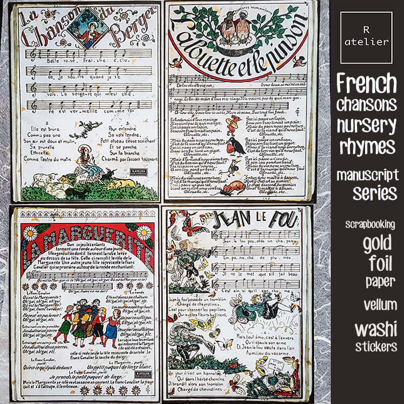 French Nursery Rhymes Chansons Music Manuscript Series