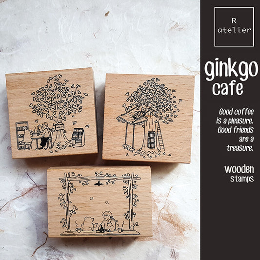 Ginkgo Cafe Scrapbooking Wooden Stamps