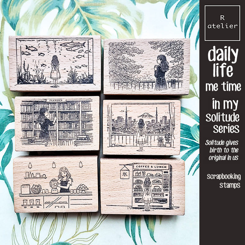 Daily Life Me Time Scrapbooking Wooden Stamp