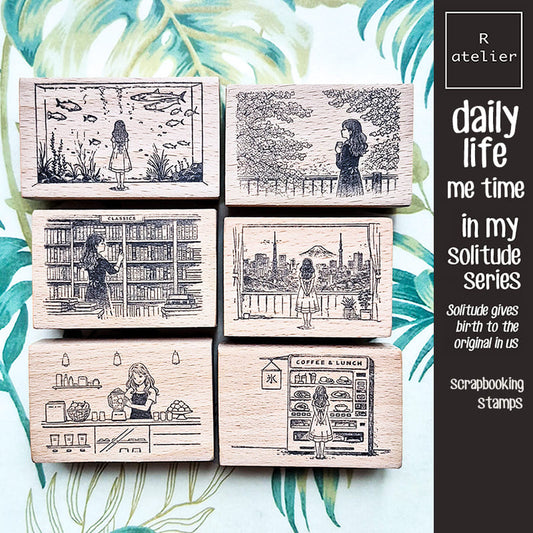 Daily Life Me Time Scrapbooking Wooden Stamp