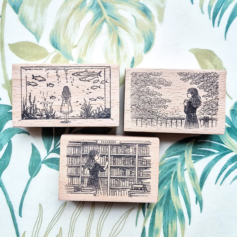 Daily Life Me Time Scrapbooking Wooden Stamp