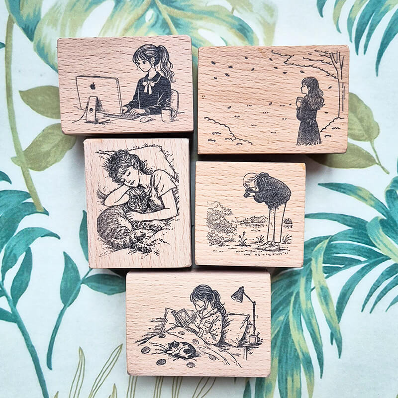 Daily Life Me Time Scrapbooking Wooden Stamp