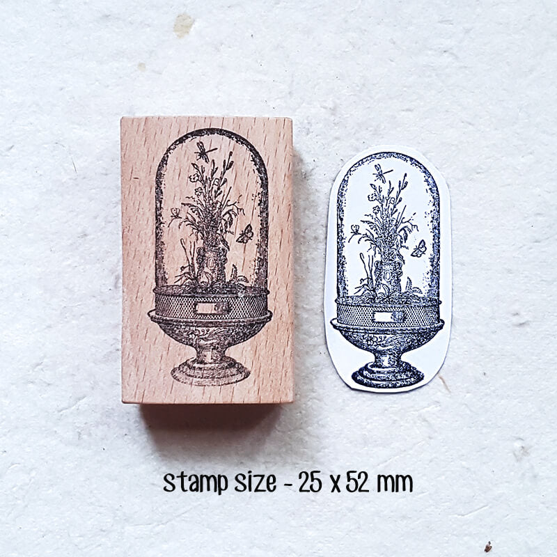 Botanical Glass Terrarium Scrapbooking Wooden Stamp