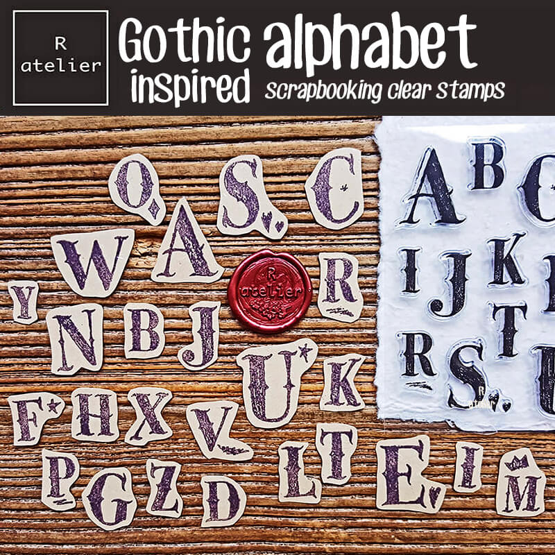 Gothic Inspired Alphabet Scrapbooking Clear Stamps