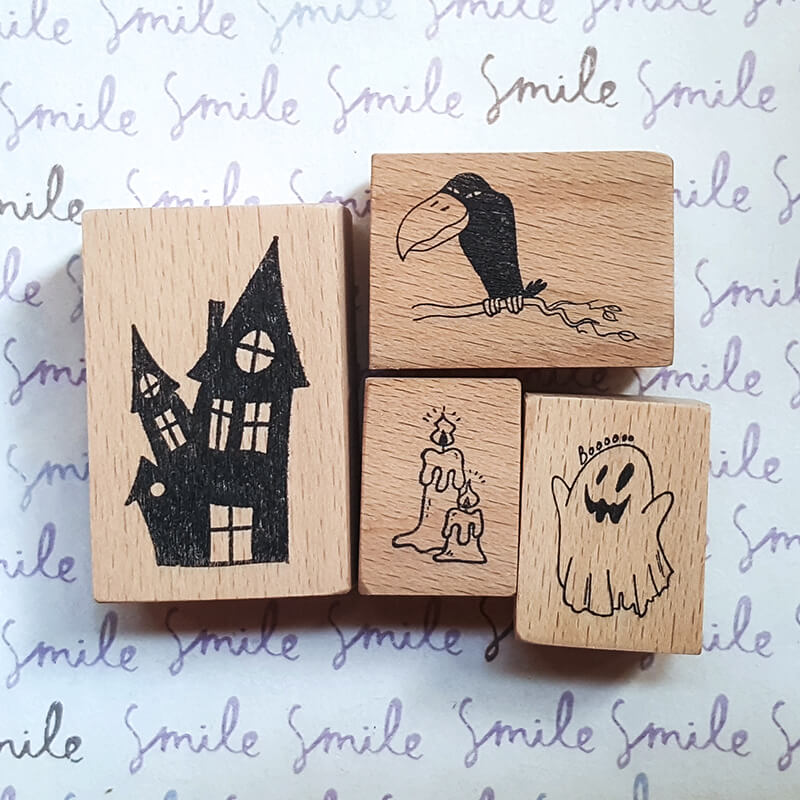 Halloween Trick-or-Treat Hocus Pocus Scrapbooking Wooden Stamps