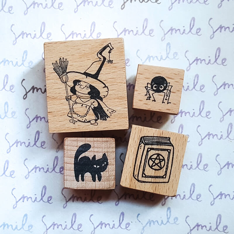 Halloween Trick-or-Treat Hocus Pocus Scrapbooking Wooden Stamps