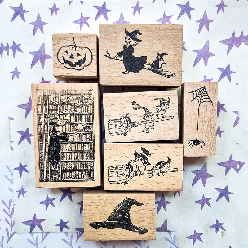 Halloween Trick-or-Treat Hocus Pocus Scrapbooking Wooden Stamps