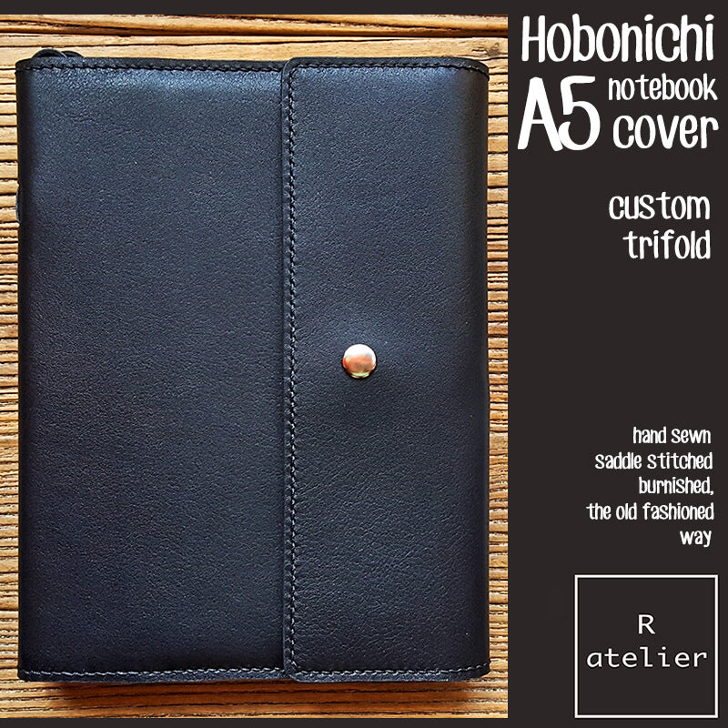 R.atelier Hobonichi Techo A5 Cousin Leather Trifold Notebook Folio Cover