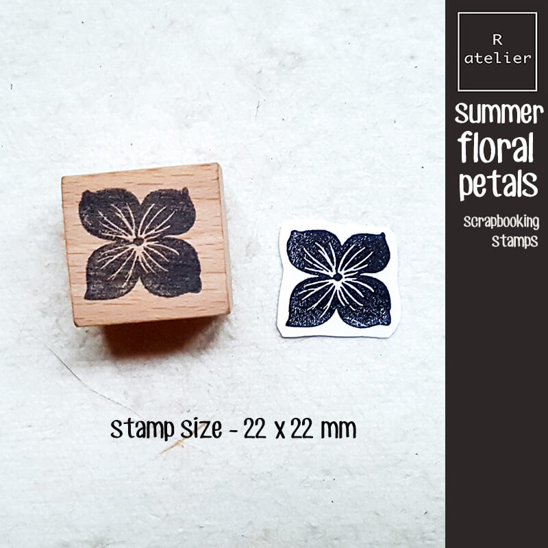 Summer Floral Flower Petals Scrapbooking Wooden Stamp