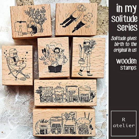 In My Solitude Series Junk Journal Scrapbooking Wooden Stamps