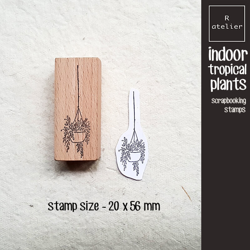 Indoor Tropical Plants Scrapbooking Wooden Stamp