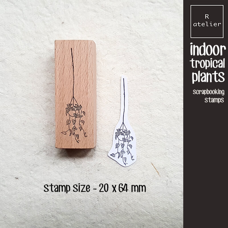 Indoor Tropical Plants Scrapbooking Wooden Stamp