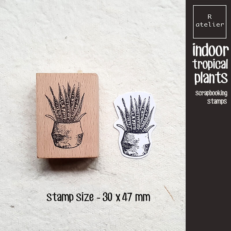 Indoor Tropical Plants Scrapbooking Wooden Stamp