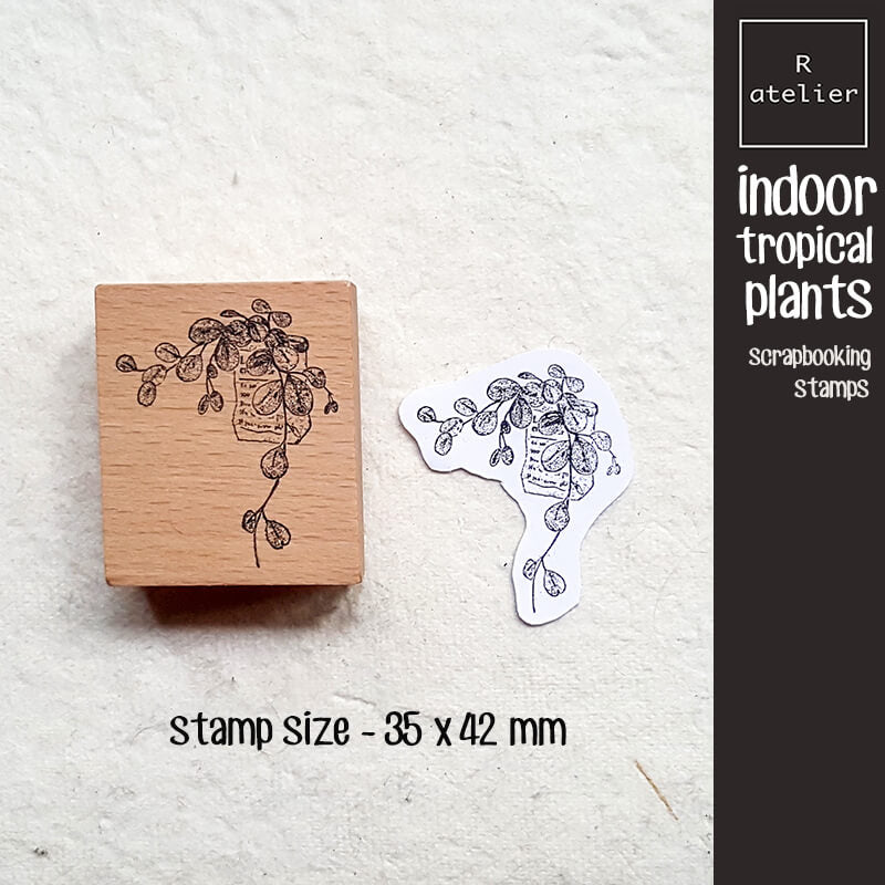 Indoor Tropical Plants Scrapbooking Wooden Stamp