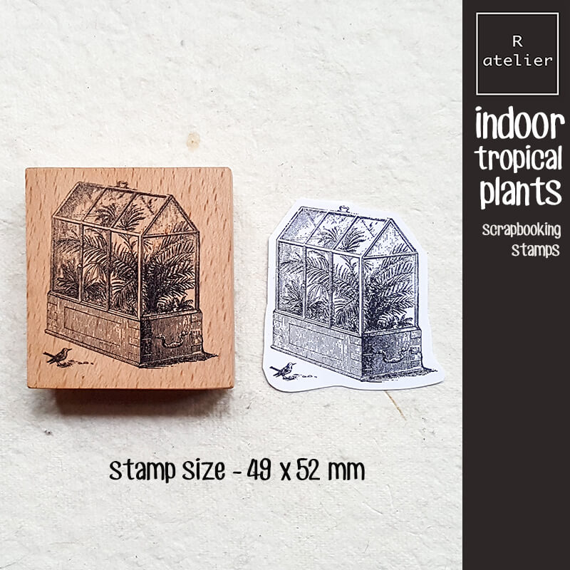 Indoor Tropical Plants Scrapbooking Wooden Stamp