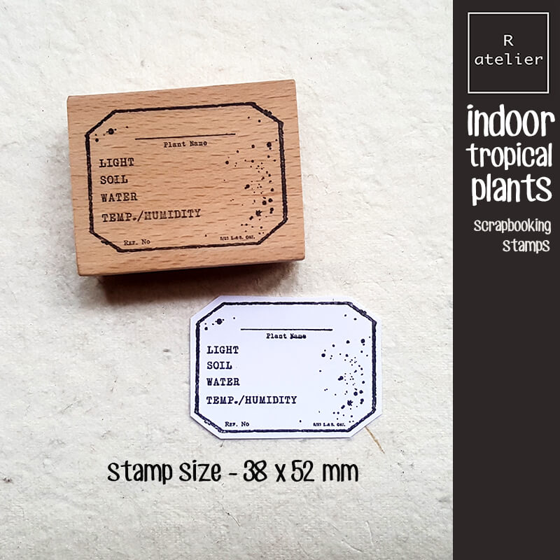 Indoor Tropical Plants Scrapbooking Wooden Stamp