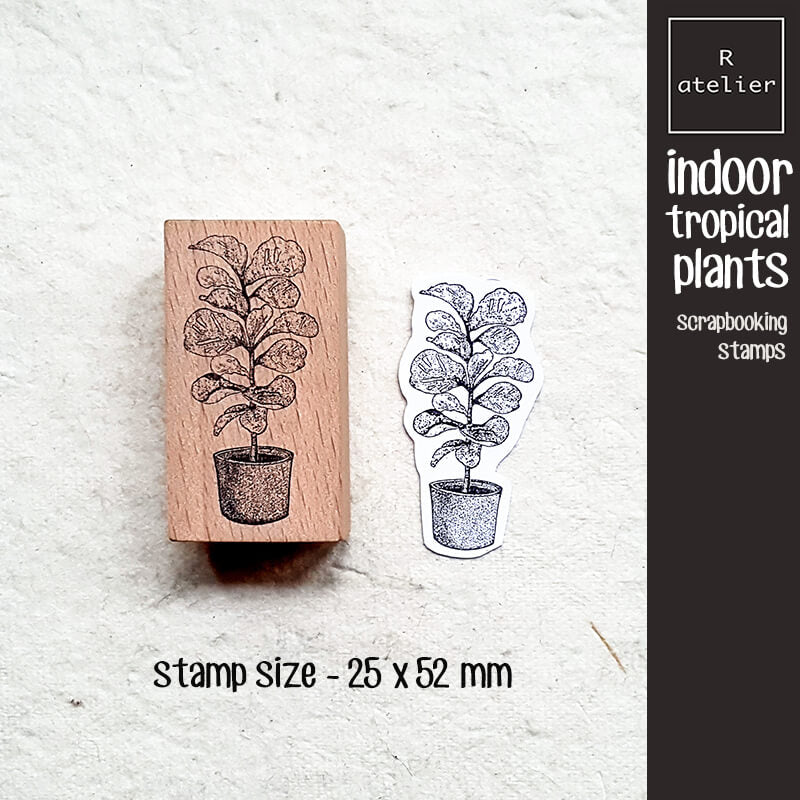 Indoor Tropical Plants Scrapbooking Wooden Stamp