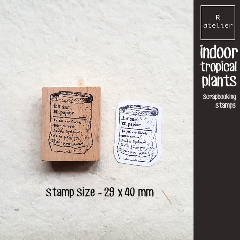 Indoor Tropical Plants Scrapbooking Wooden Stamp