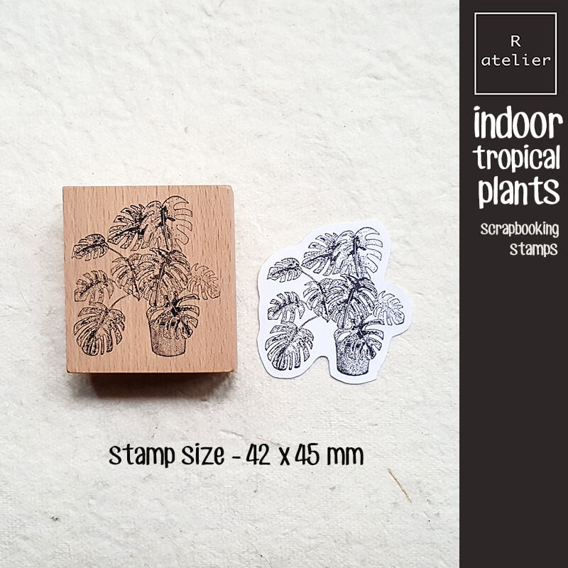 Indoor Tropical Plants Scrapbooking Wooden Stamp