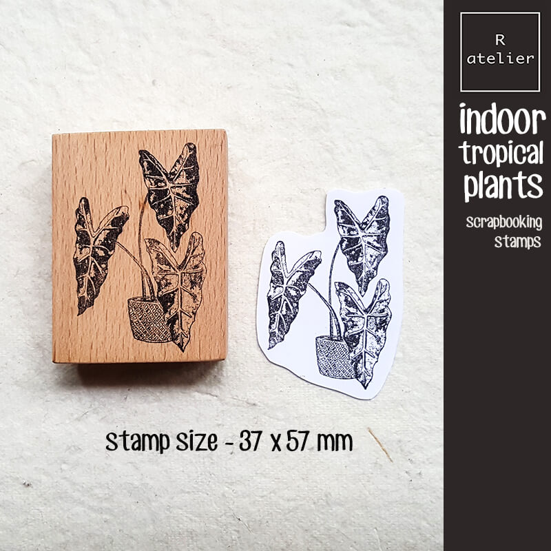 Indoor Tropical Plants Scrapbooking Wooden Stamp