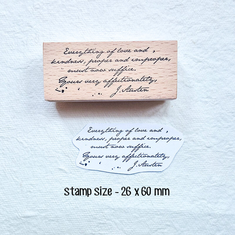 Jane Austen Letters Quotes Scrapbooking Wooden Stamp
