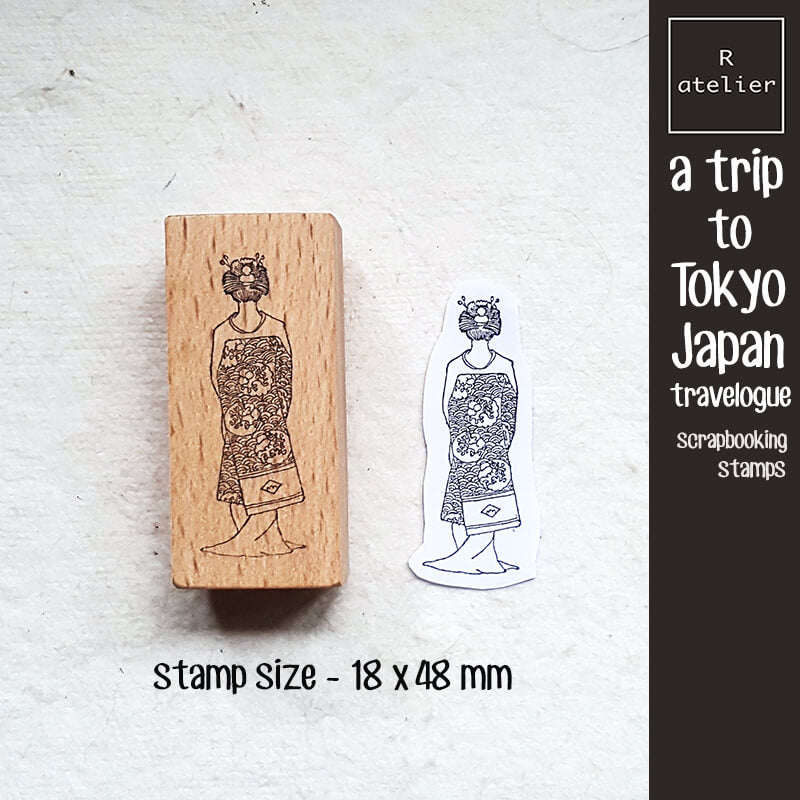 Trip to Tokyo Japan Travelogue Scrapbooking Wooden Stamp