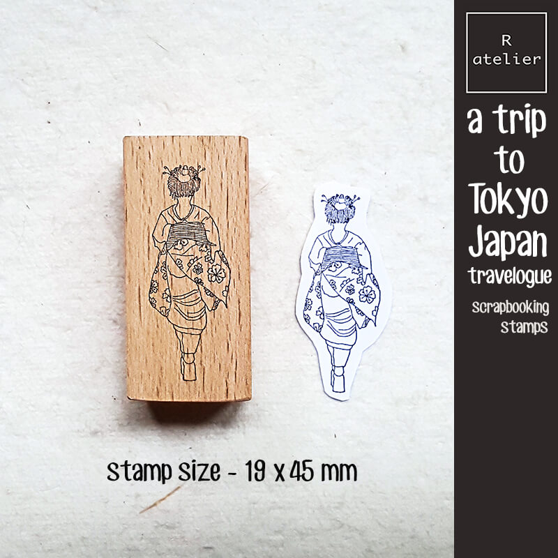 Trip to Tokyo Japan Travelogue Scrapbooking Wooden Stamp