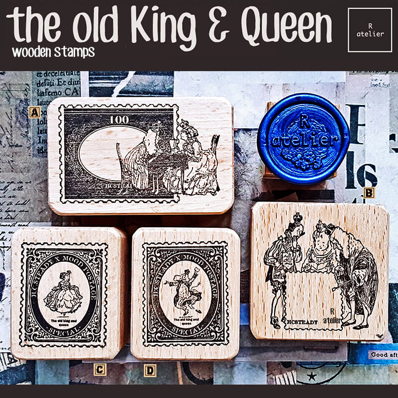 the old King & Queen Scrapbooking Wooden Stamps