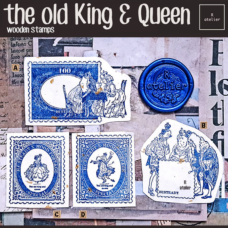 the old King & Queen Scrapbooking Wooden Stamps