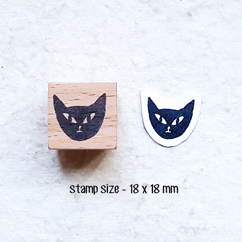 Whimsical Kitty Cat Portraits Scrapbooking Wooden Stamp