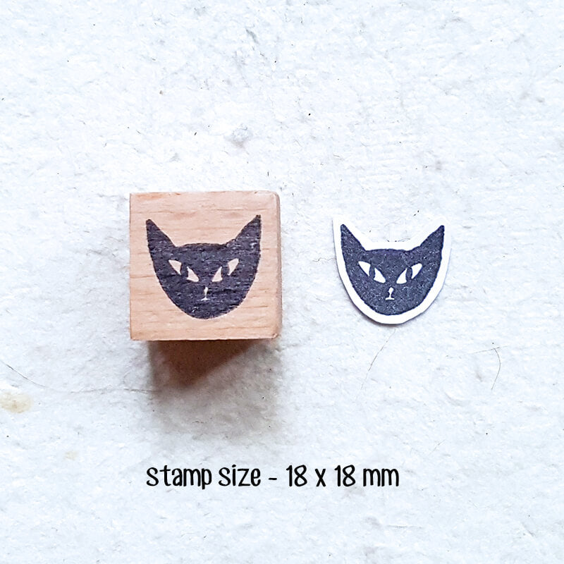 Whimsical Kitty Cat Portraits Scrapbooking Wooden Stamp