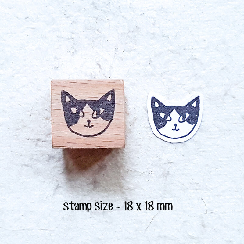 Whimsical Kitty Cat Portraits Scrapbooking Wooden Stamp