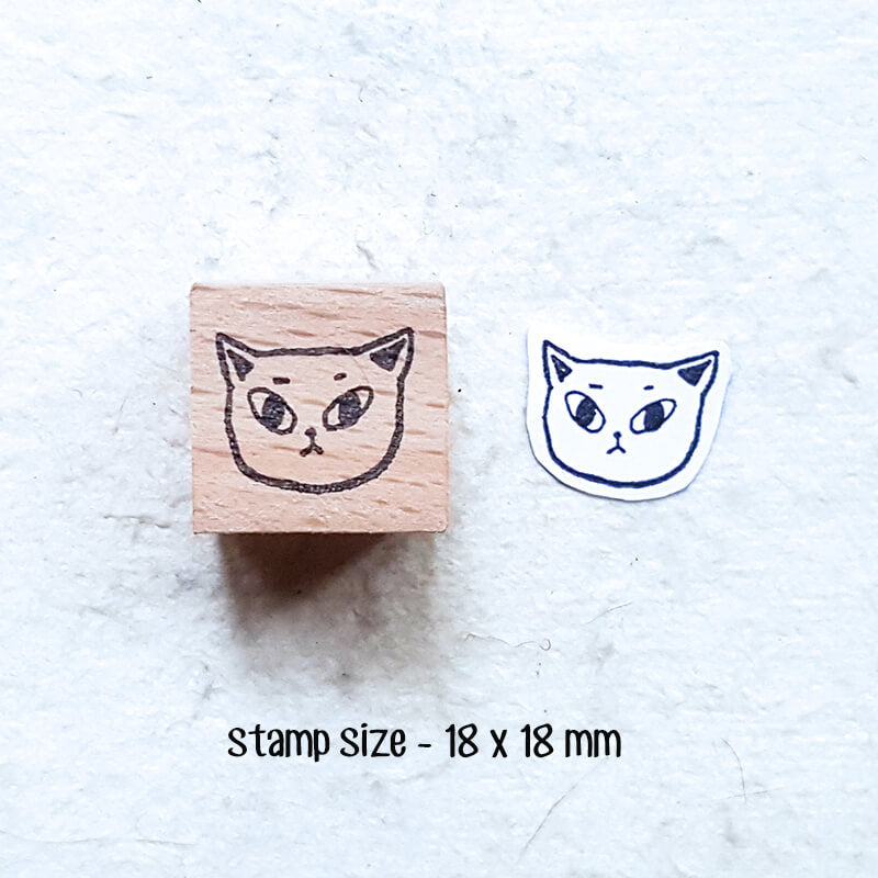 Whimsical Kitty Cat Portraits Scrapbooking Wooden Stamp