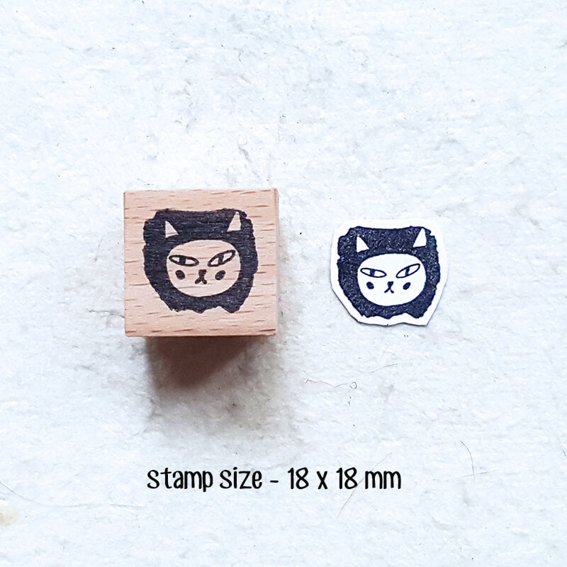 Whimsical Kitty Cat Portraits Scrapbooking Wooden Stamp