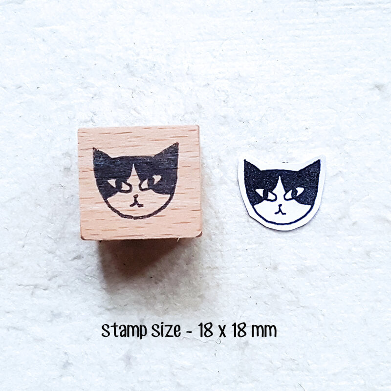 Whimsical Kitty Cat Portraits Scrapbooking Wooden Stamp