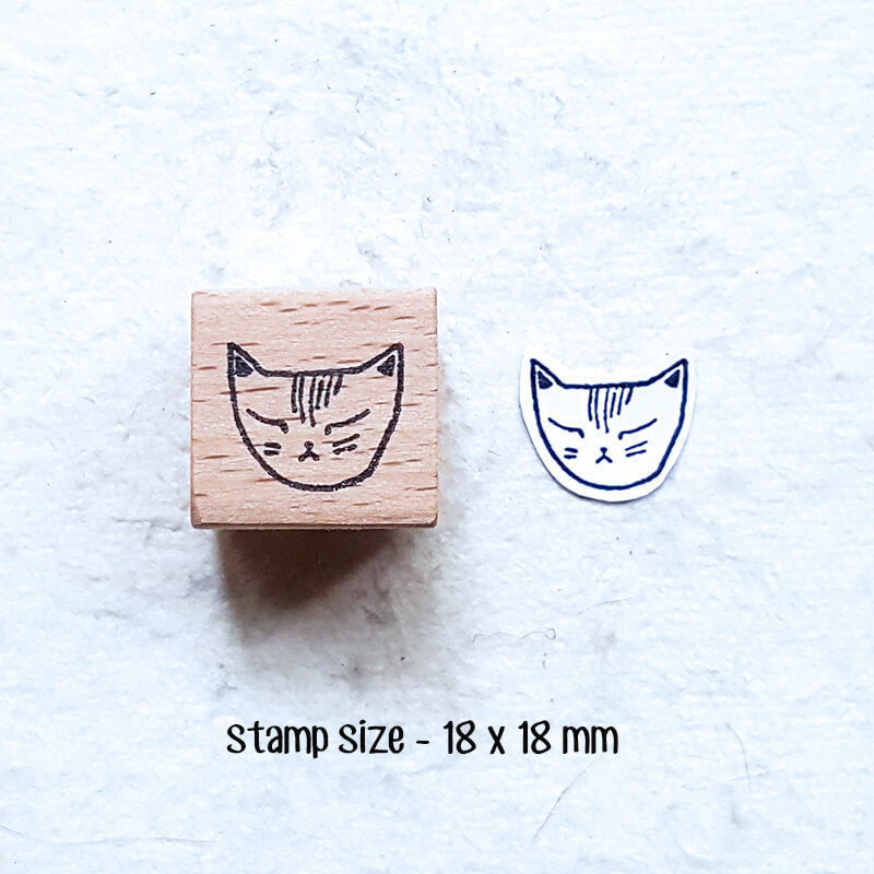 Whimsical Kitty Cat Portraits Scrapbooking Wooden Stamp