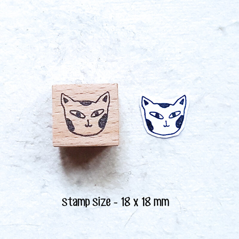 Whimsical Kitty Cat Portraits Scrapbooking Wooden Stamp